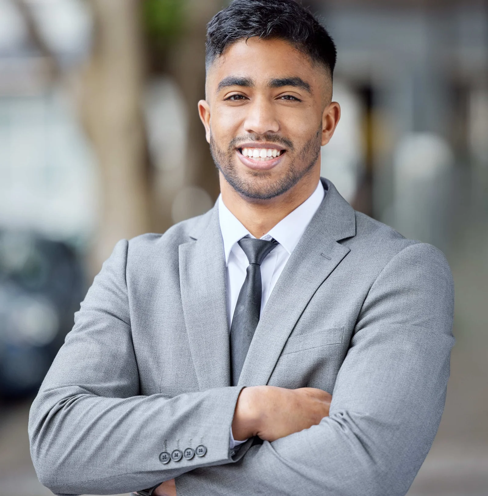 Professional in grey suit